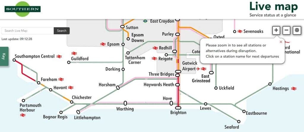 Govia Thameslink Railway Map Govia Thameslink Railway Launches New Live Map Function